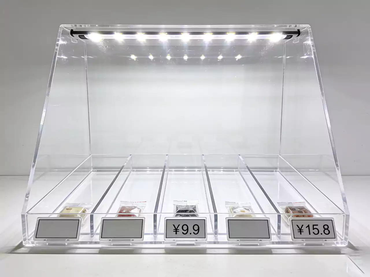 Clear acrylic shelf trays