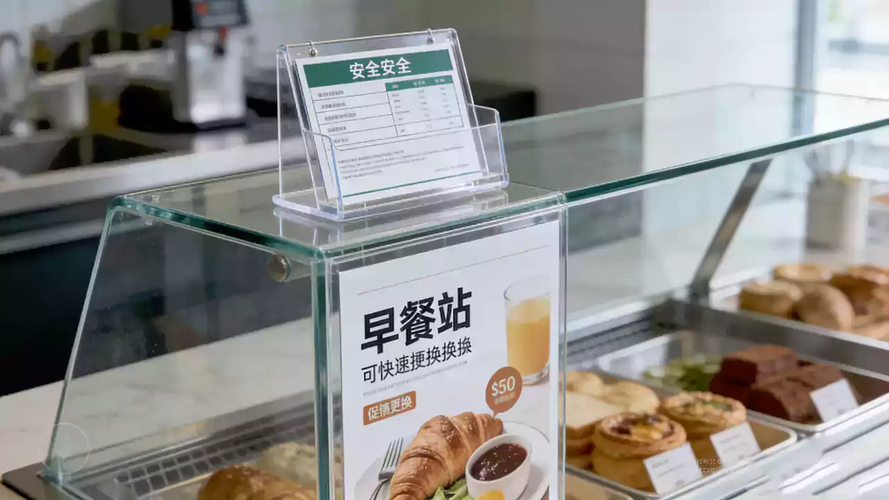 Food-grade breakfast station display