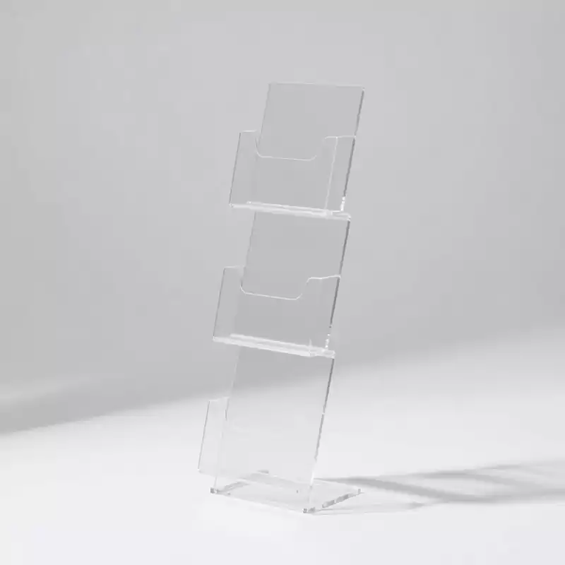 3-Tier Acrylic Magazine Rack Floor 16x10x28" - Literature Display - Customacrylicpro Premium Acrylic Product