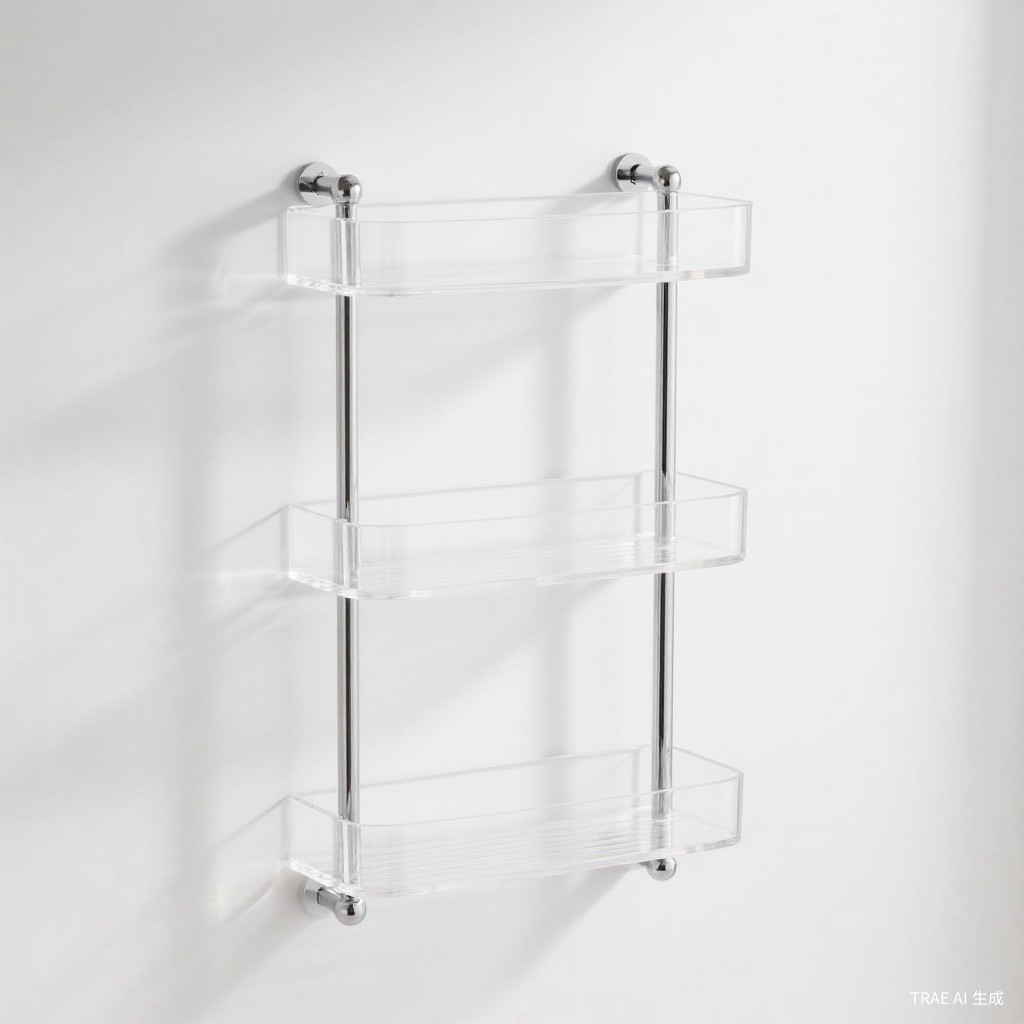 Clear Acrylic Over-Toilet Shelf 3-Tier - Adjustable Bathroom Storage - Customacrylicpro Premium Acrylic Product