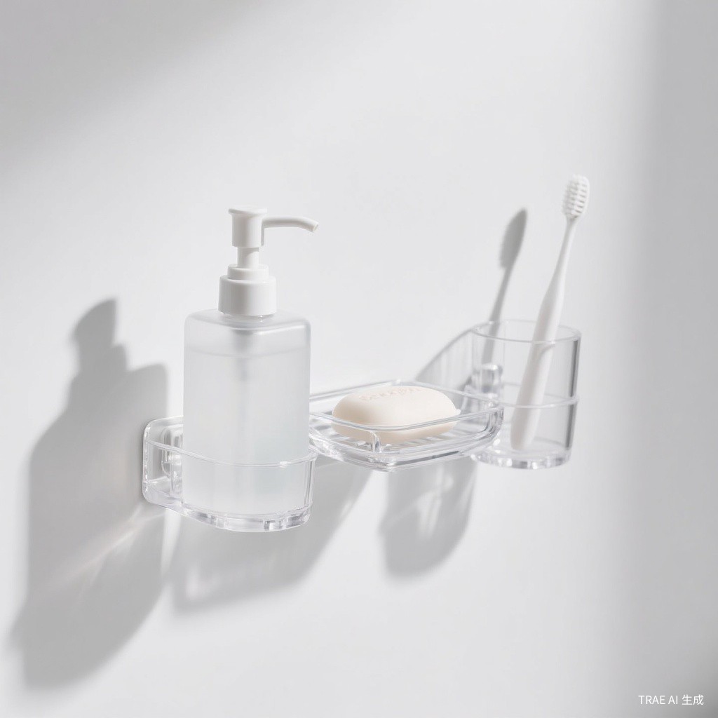 Wall-Mount Acrylic Bathroom Set - Soap Dispenser Dish Toothbrush Holder - Customacrylicpro Premium Acrylic Product