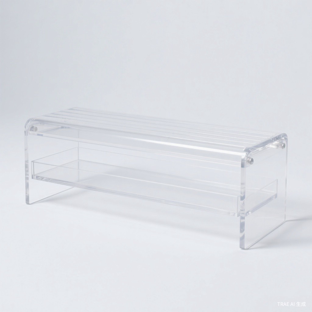 Clear Acrylic Shower Bench 45cm - Storage Shelf 150kg Capacity - Customacrylicpro Premium Acrylic Product