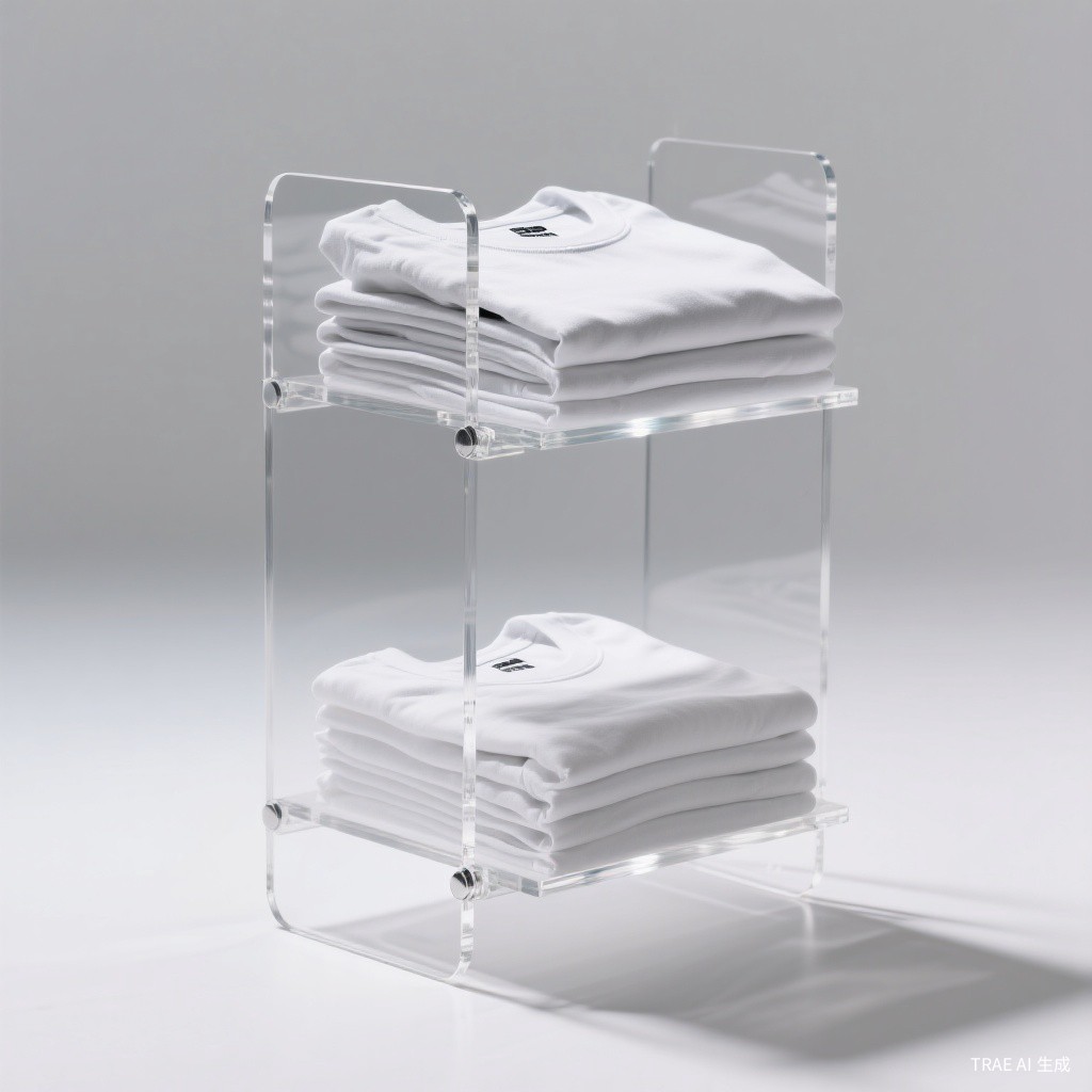 Collapsible Acrylic T-Shirt Display Stand - Retail Merchandising - Customacrylicpro Premium Acrylic Product
