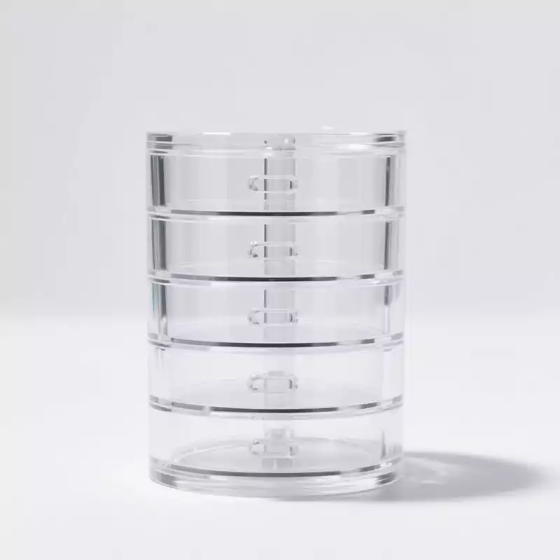 Clear Acrylic Makeup Organizer 5 Drawer Rotating - Customacrylicpro Premium Acrylic Product