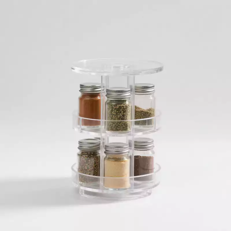 Acrylic Spice Rack Organizer 3-Tier Rotating - Customacrylicpro Premium Acrylic Product