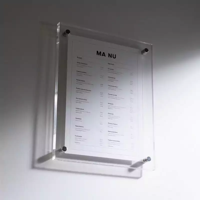 Acrylic Wall Mounted Menu Board Restaurant - Customacrylicpro Premium Acrylic Product
