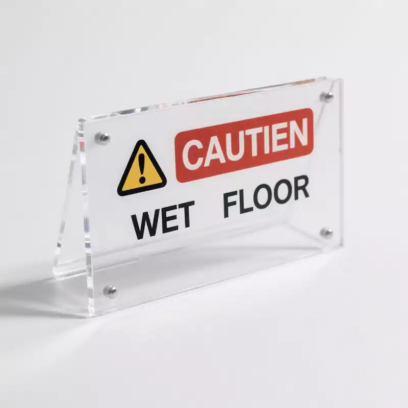 Acrylic Safety Sign Caution Wet Floor - Customacrylicpro Premium Acrylic Product