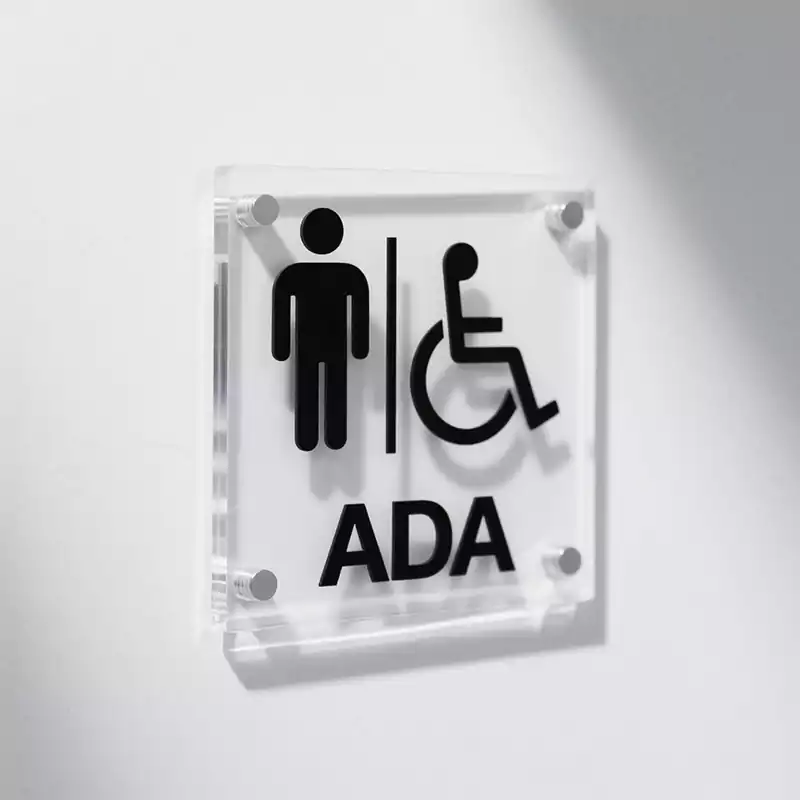 Acrylic Restroom Sign Unisex Wheelchair Accessible - Customacrylicpro Premium Acrylic Product