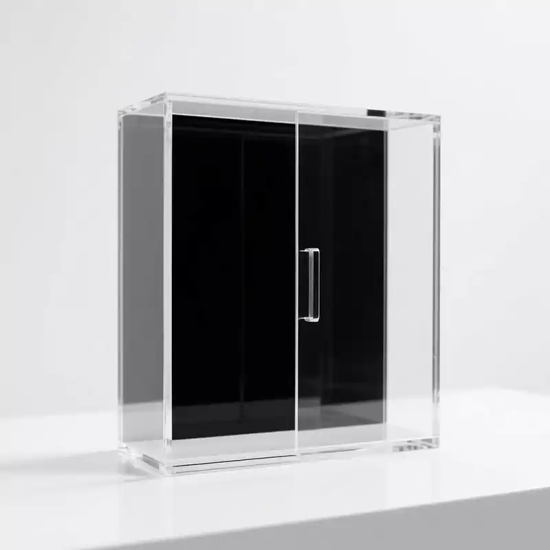 Acrylic Countertop Display Case with Sliding Door - Customacrylicpro Premium Acrylic Product