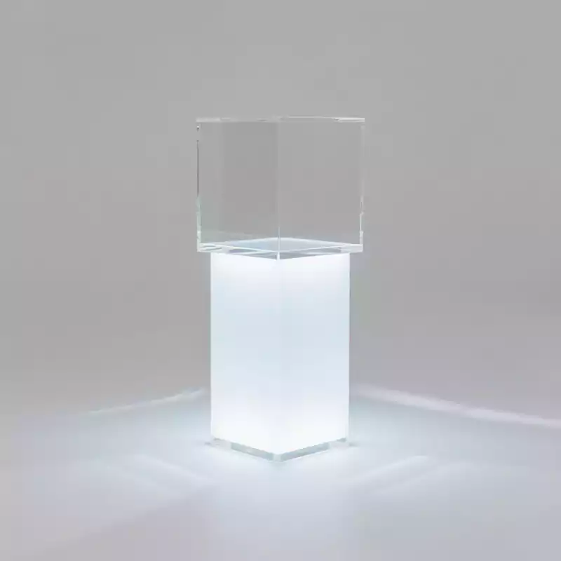 Acrylic Museum Display Pedestal with LED Lighting - Customacrylicpro Premium Acrylic Product