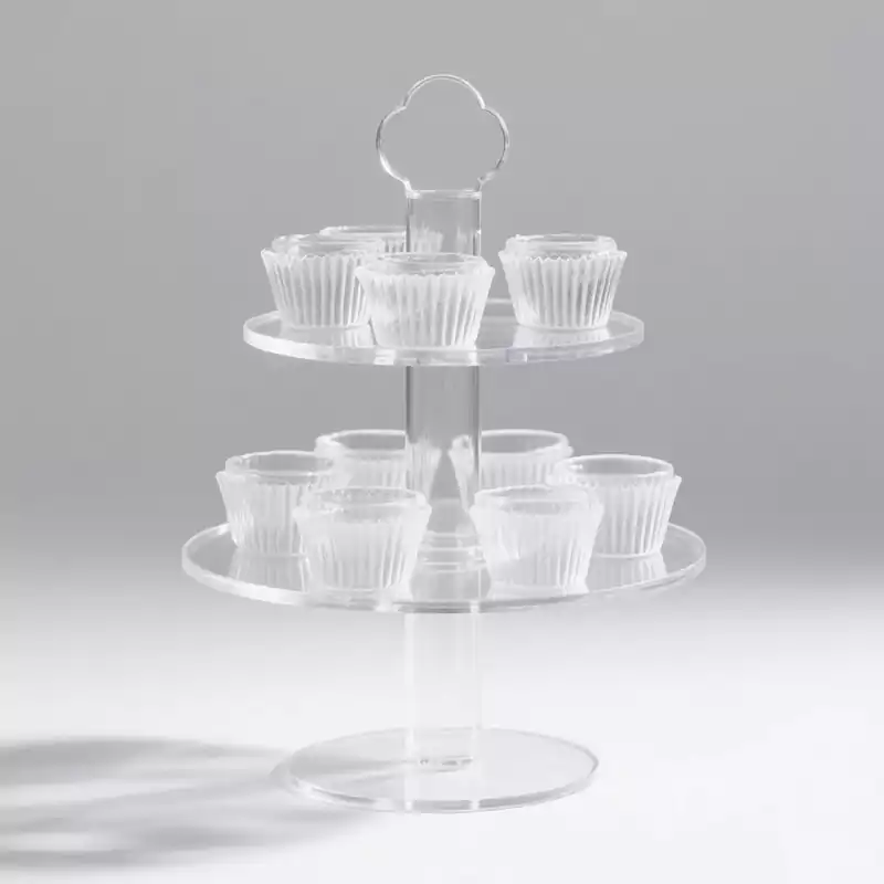 Acrylic Cupcake Display Stand 3-Tier Clear - Customacrylicpro Premium Acrylic Product