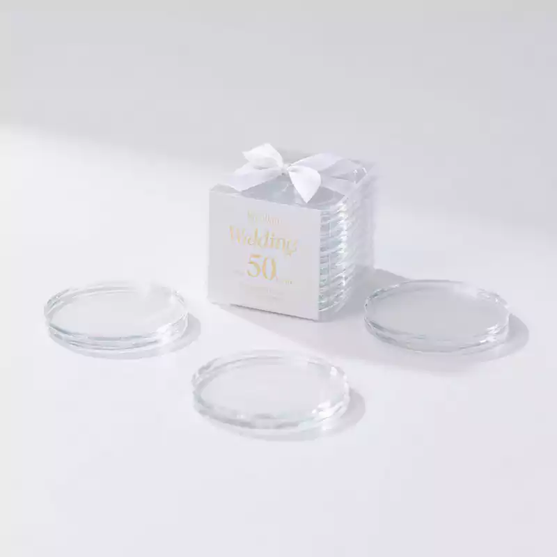Acrylic Coaster Set Wedding Favor 50 Pack - Customacrylicpro Premium Acrylic Product