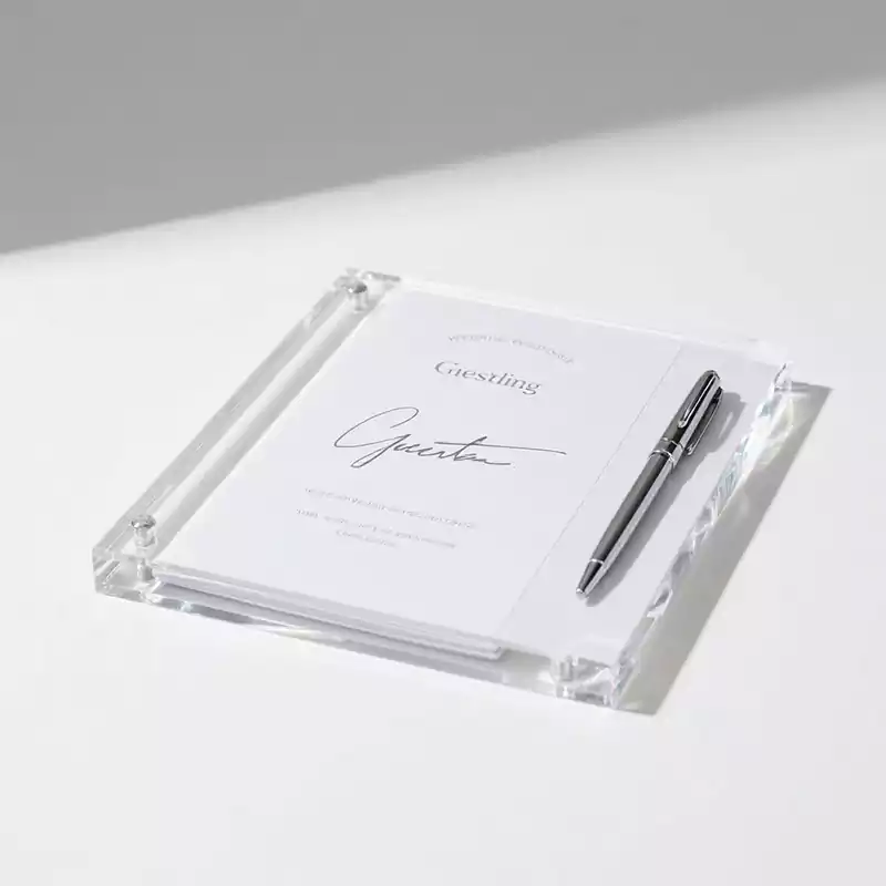 Acrylic Wedding Guest Book with Pen Set - Customacrylicpro Premium Acrylic Product
