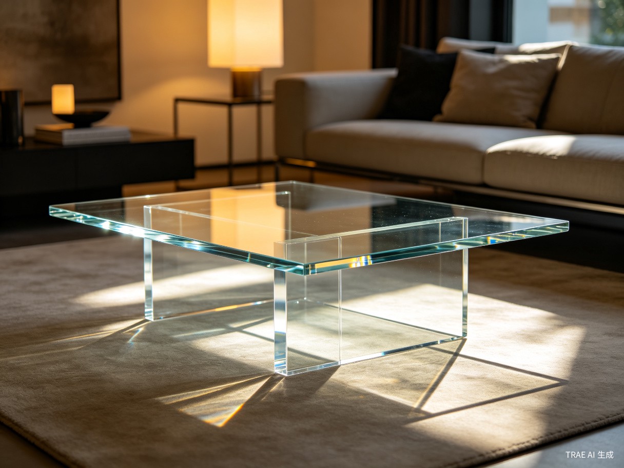 Modern acrylic furniture made from thick clear acrylic sheets