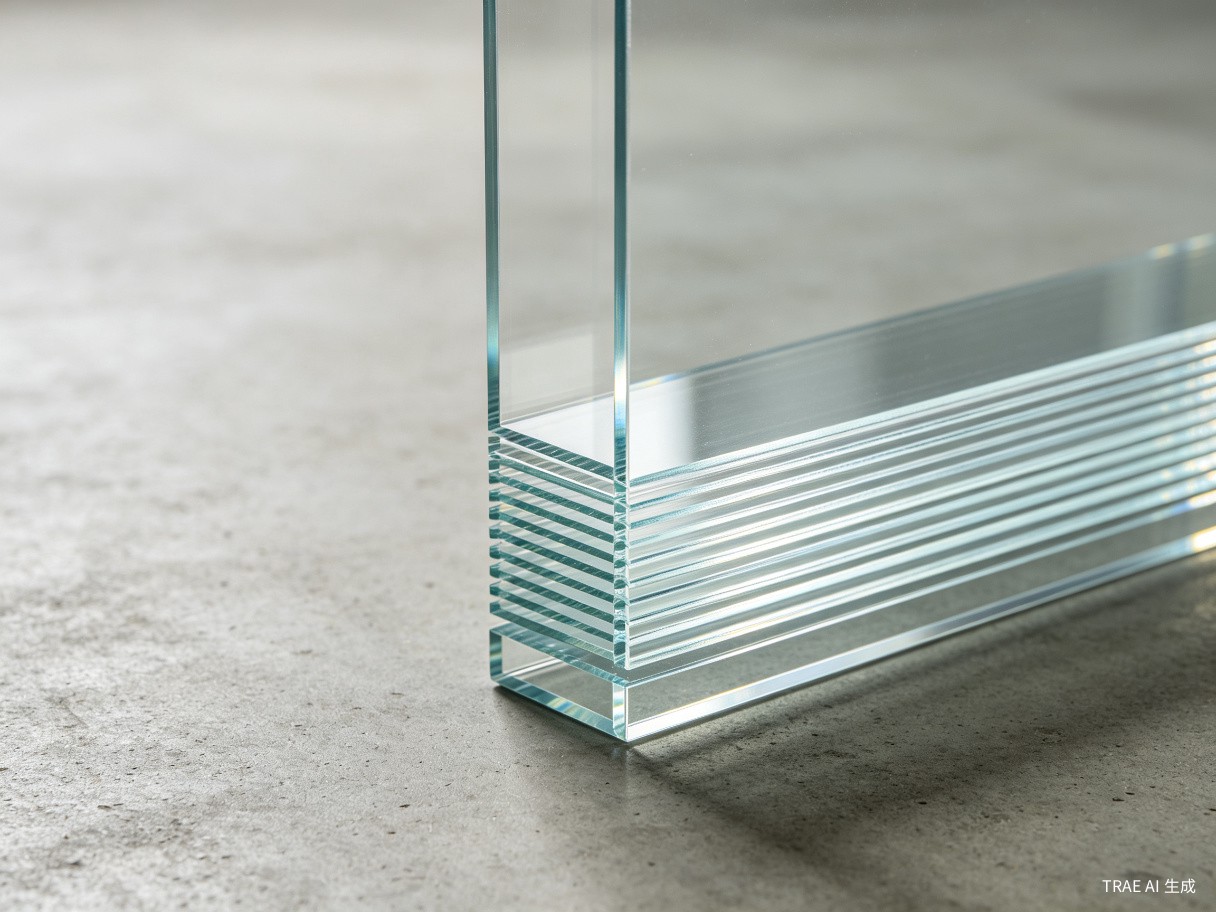 Acrylic sheets in various thicknesses stacked for comparison