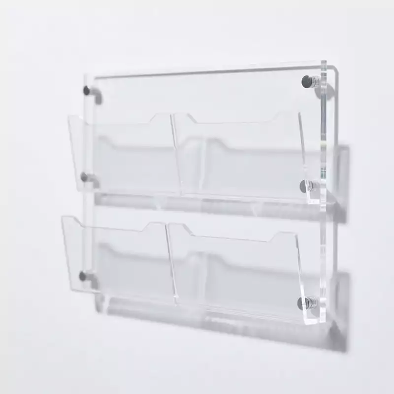 Acrylic Wall Mount Brochure Holder 4 Pocket - Brochure Holders