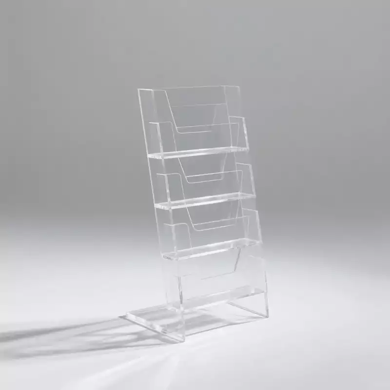 Acrylic Newspaper Stand Floor Display - Brochure Holders