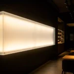 Backlit acrylic sign with glowing LED edges
