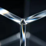 Extreme close-up of perfectly polished acrylic edge with mirror-like optical clarity