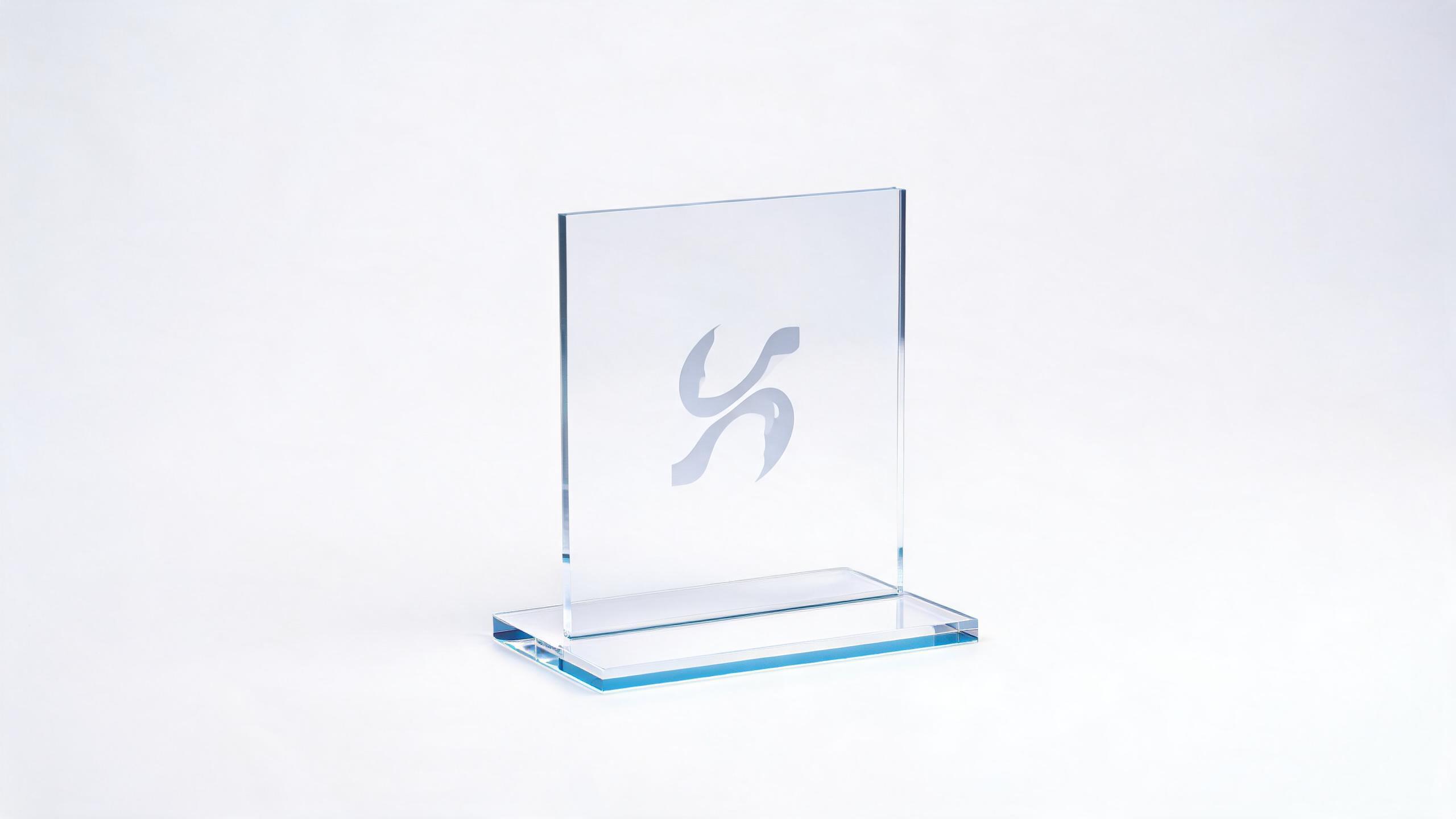 Custom branded acrylic display stand with printed logo