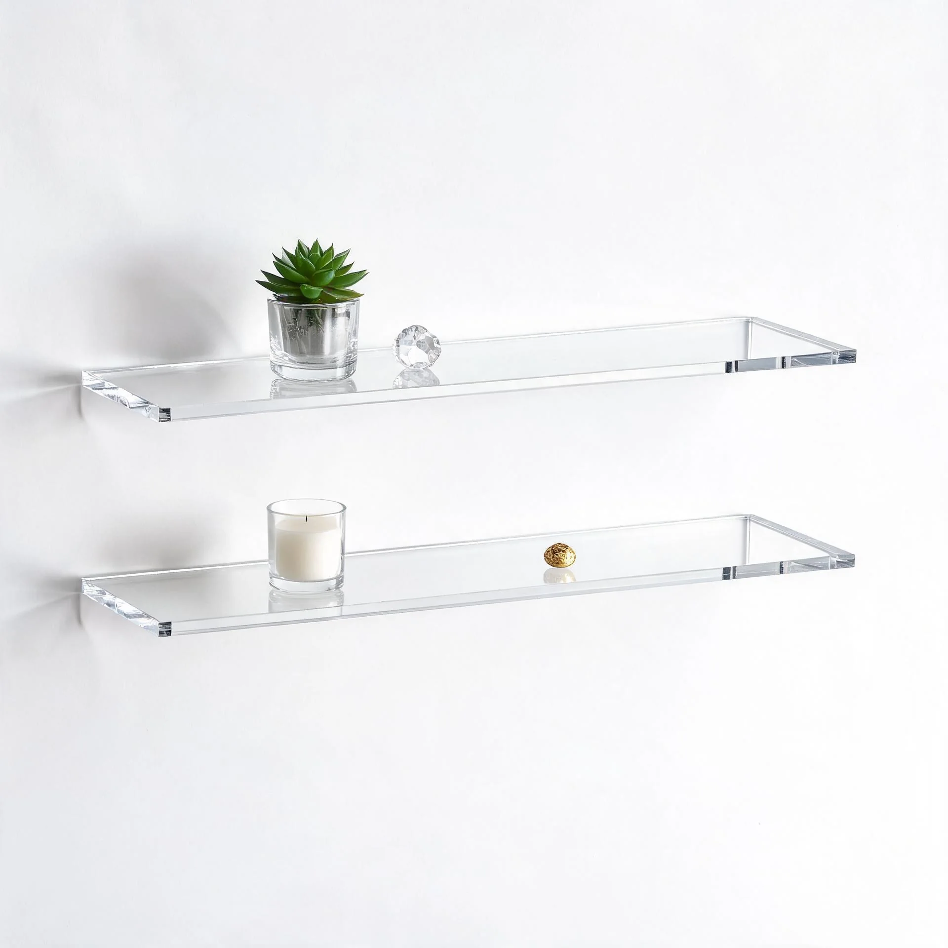 Custom Clear Acrylic Floating Wall Shelves