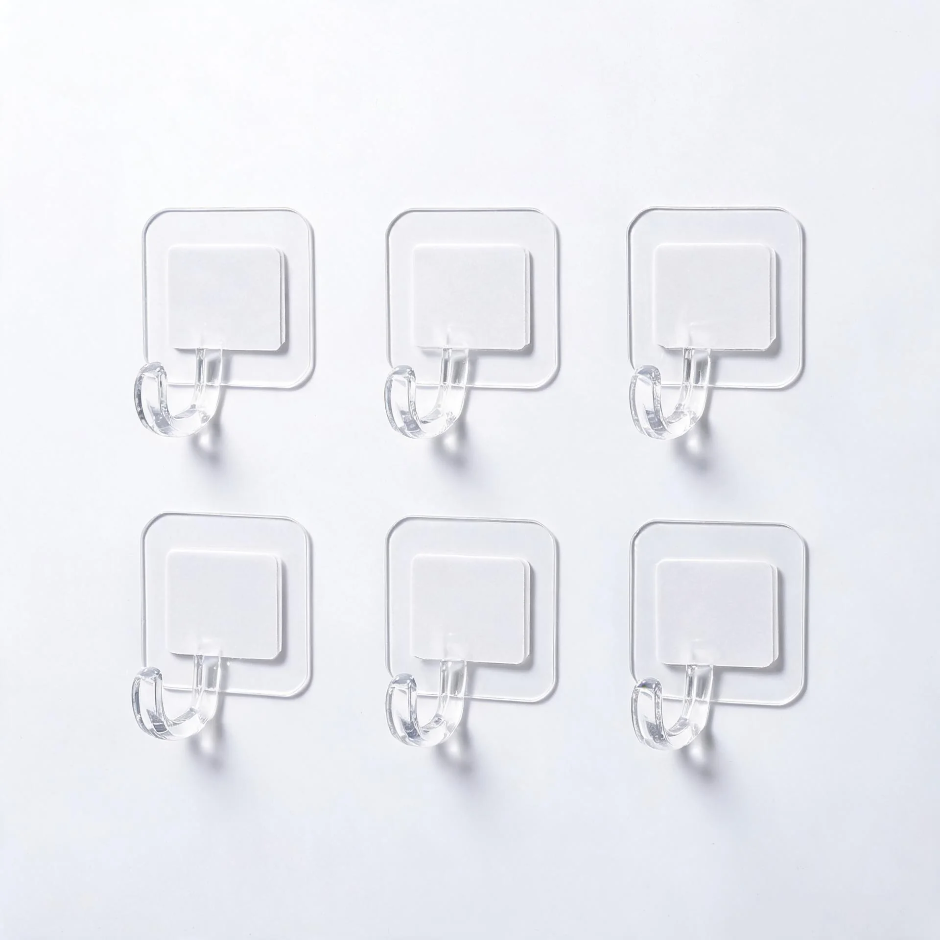 Custom Clear Acrylic Adhesive Wall Hooks Set