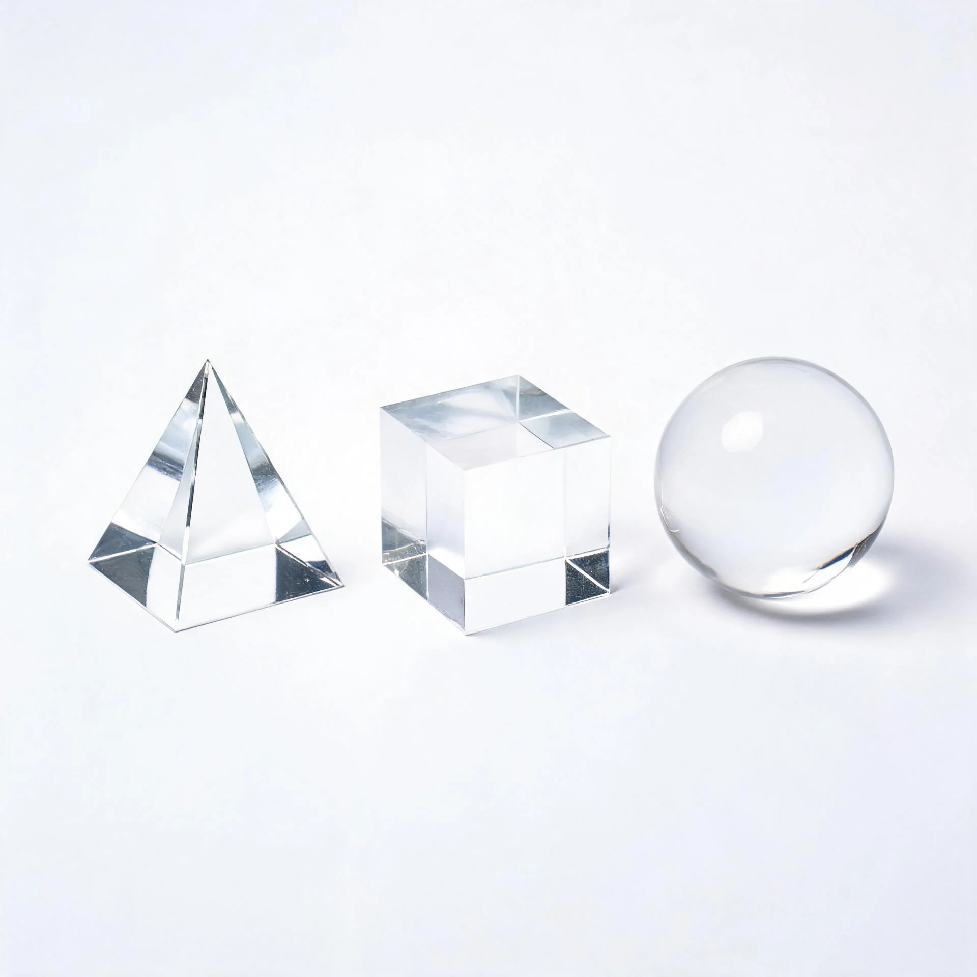 Custom Clear Acrylic Geometric Decorative Sculpture Set