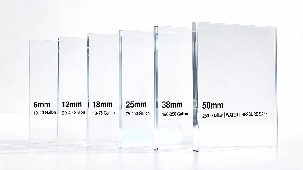 Acrylic sheet thickness comparison for aquariums