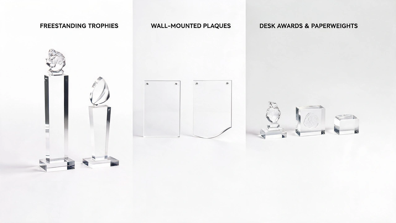 Acrylic award categories - trophies, plaques, desk awards