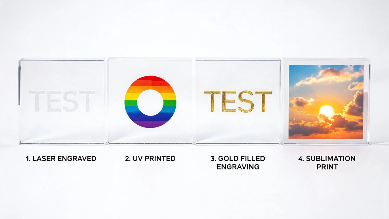 Comparison of acrylic engraving methods