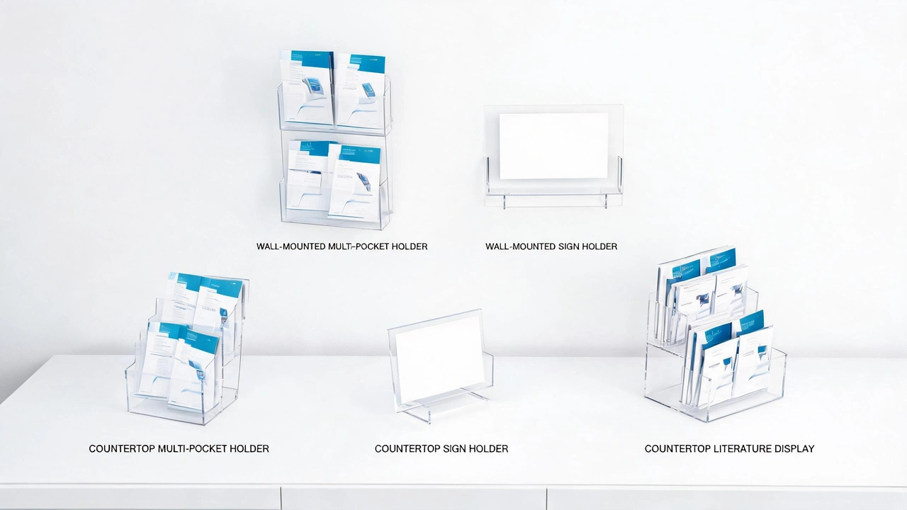 Acrylic brochure holders and sign holders