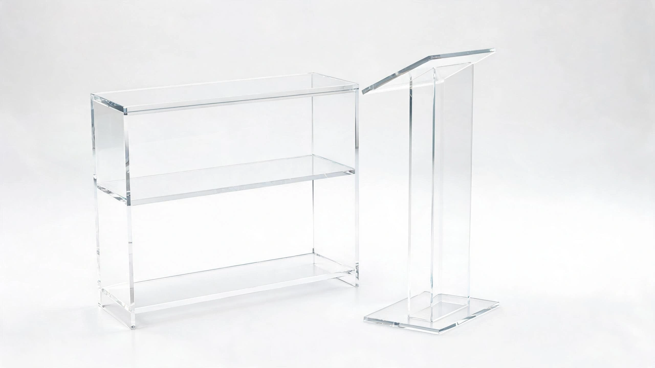 Acrylic trade show counter and podium